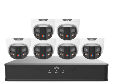Uniview PRIME-III 8MP 180° Dual-Lens AI CCTV Kit – 8 Channel NVR + HDD – ColorHunter, Smart AI, 30m IR – SKU: IPC3K28SE-ADF28KMC-DL-I0-SED