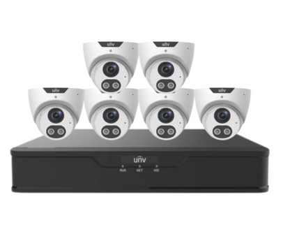Uniview x8 8MP Tri-Guard CCTV Security Camera Kit with 8-Channel NVR, Smart AI Detection, Night Vision, and HDD / IPC3618SB-ADF28KMC-I0