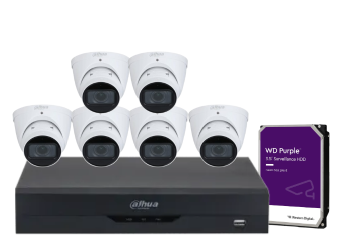 Dahua x8 4MP AI CCTV Kit with 8-Channel WizSense NVR, Vari-Focal Eyeball Cameras & HDD – IPC-HDW3441T-ZAS + DHI-NVR4108HS-8P-AI/ANZ