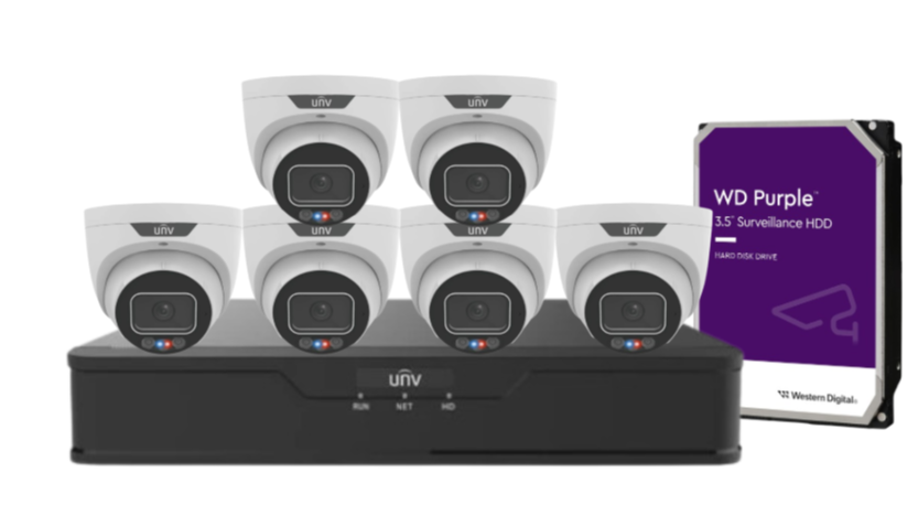 Uniview x8 6MP Triguard CCTV Kit with 8-Channel NVR and HDD IPC3636SS-ADF28KMC-I1