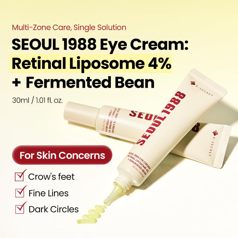 Eye cream tube with cream ribbon at tip and flat cream tube beside it