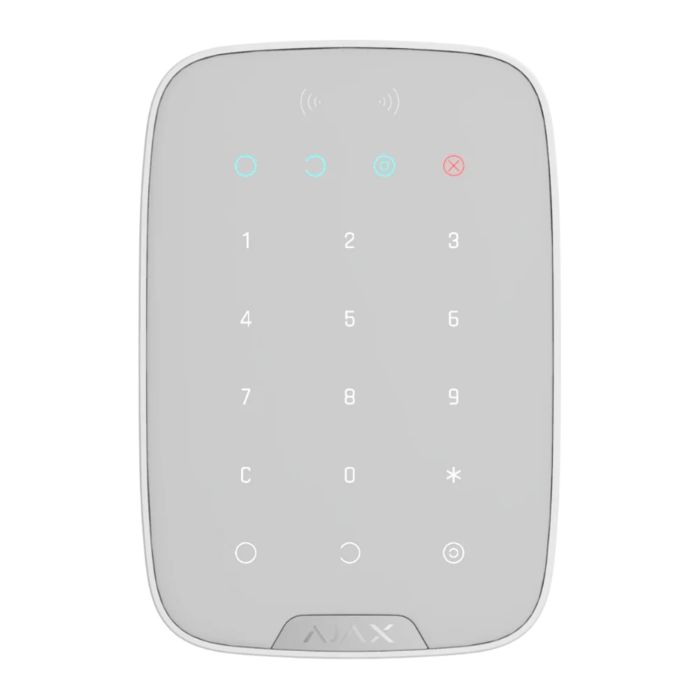 AJAX#30646 – Ajax KeyPad Plus Jeweller Wireless Touch Keypad with Encrypted Contactless Access (White)