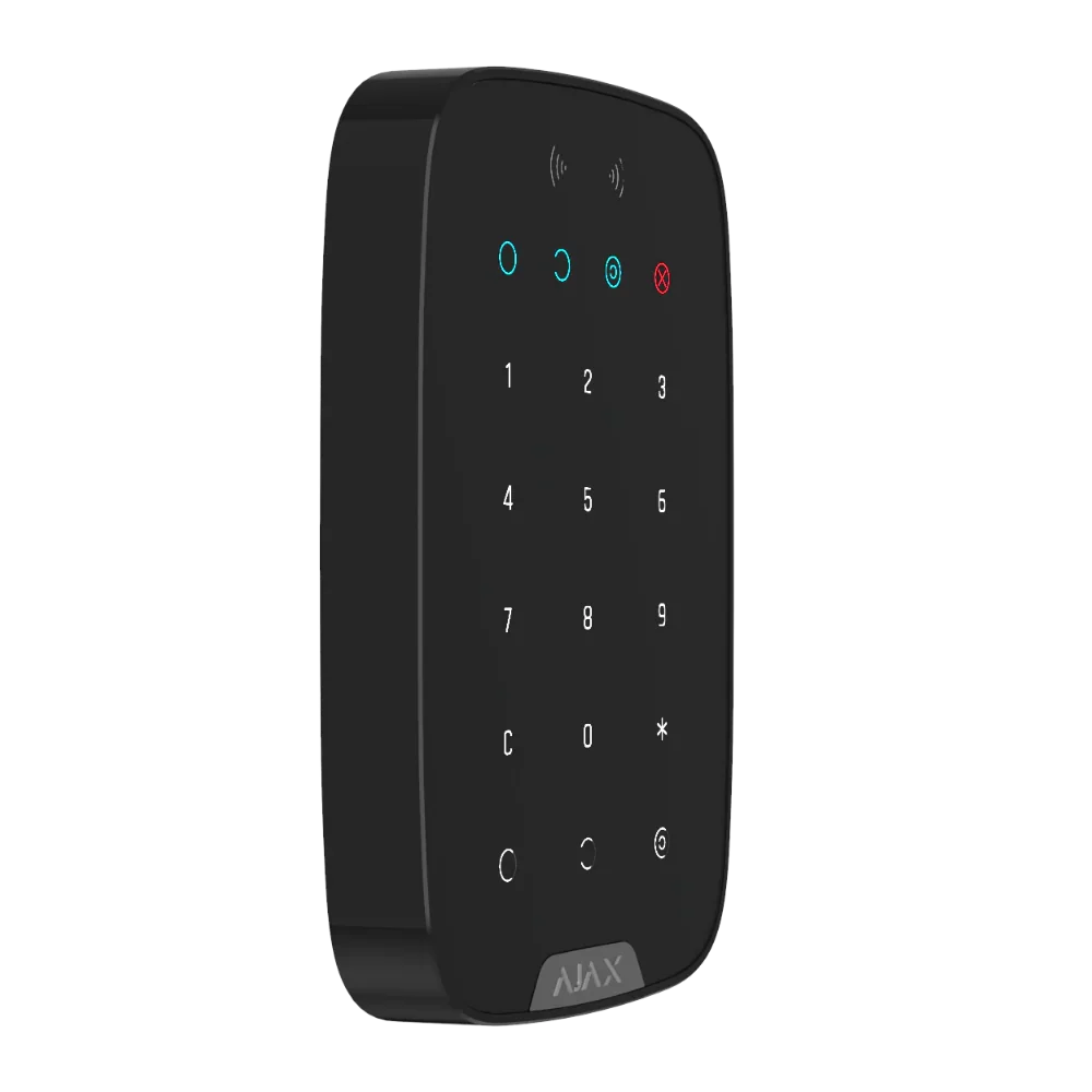 AJAX#30645 – Ajax KeyPad Plus Jeweller Wireless Touch Keypad with Contactless Access (Black)