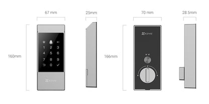EZVIZ DL04 Smart Deadbolt Lock – Keyless Wi-Fi Door Lock with Passcode Unlock, EZVIZ App Remote Control, Auto-Lock, Anti-Tamper Alarm & Type-C Emergency Power