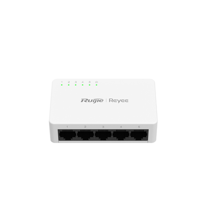 RG-ES05F 5-Port 10/100 Mbps Unmanaged Non-PoE Switch – Fanless, Metal/Plastic Casing, Home & Small Office Network