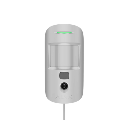 AJAX#44403 Ajax Superior MotionCam Fibra Wired PIR Motion Detector with Photo Verification – White / Black