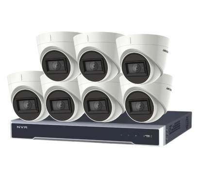 Hikvision 8-Camera 5MP Outdoor Surveillance Kit with 8-Channel PoE NVR and HDD – DS-2CE78H8T-IT3F + DS-7608NI-M2/8P