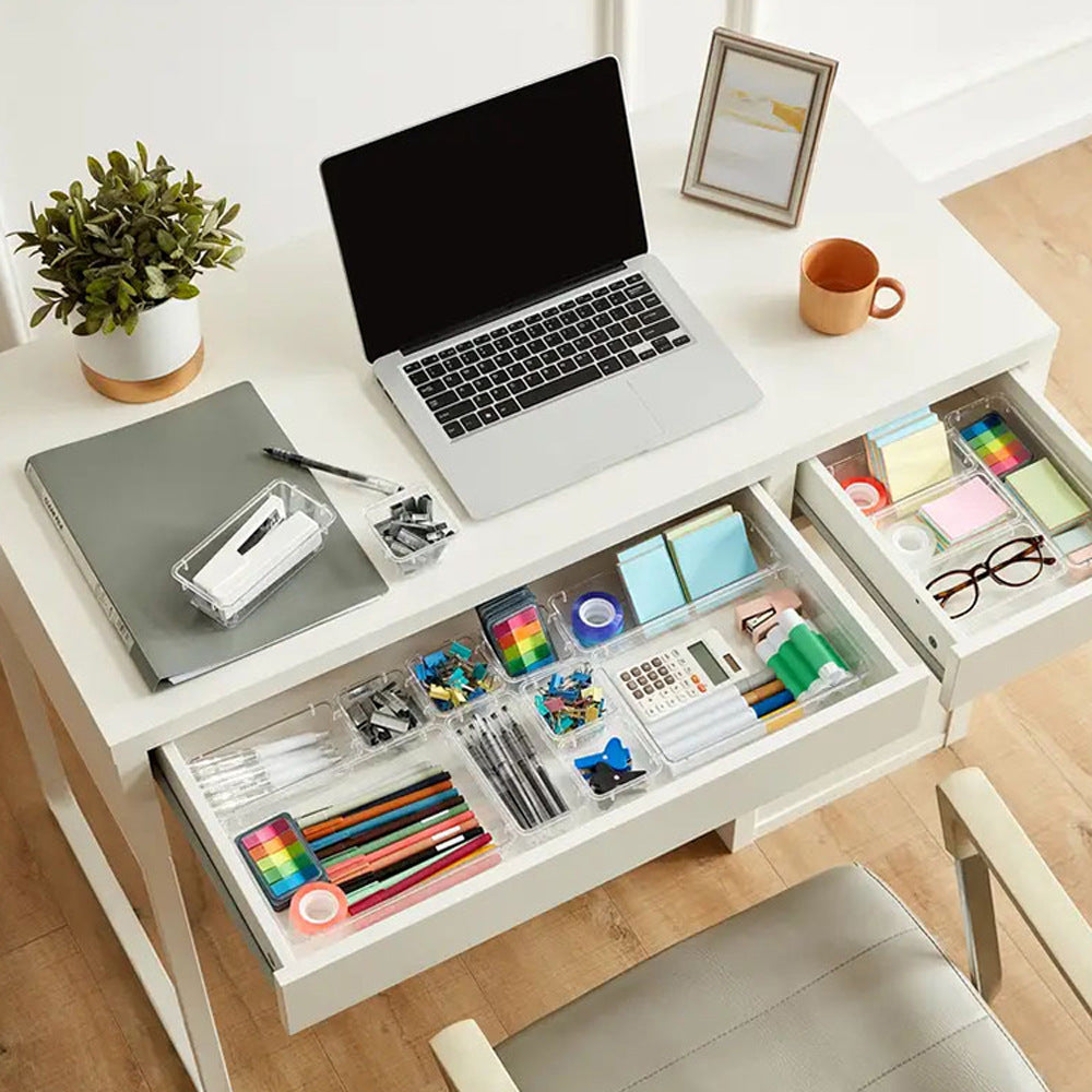 7PCS Transparent Stackable Organizer Set - 4-Size Versatile Desktop & Drawer Divider