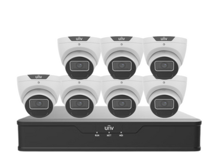 Uniview AcuTrack 6MP CCTV Kit with 8 Turret Cameras, 8-Channel NVR, AI Analytics, PoE & HDD | IPC3616SS-ADF28K-I1