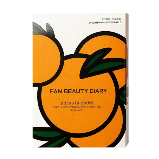 FAN BEAUTY DIARY porcelain whitening dual mask box with orange fruit design