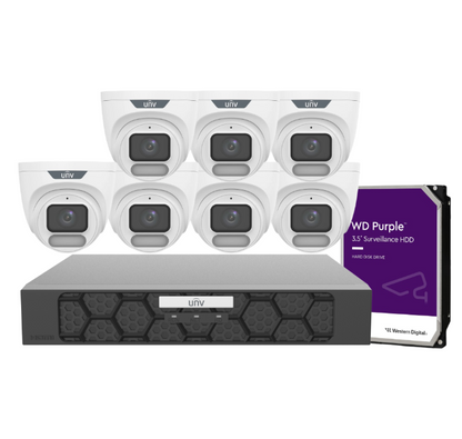 Uniview OWLVIEW 8-Camera 8-Channel 4K Security Kit with HDD – IPC3628LE-ADF28K-WP + NVR501-08B-P8-IQ