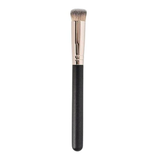 Concealer brush with dense flat bristles and black handle