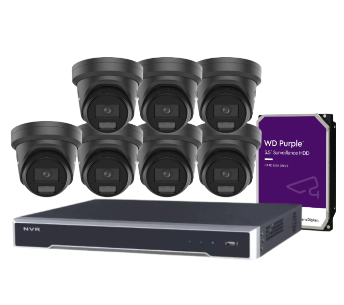 *NEW Hikvision 8-Channel CCTV Kit with 6MP ColorVu Smart Cameras, 8K NVR, Hybrid Light, Audio & Alarm – White/Black (DS-2CD2367G3-LIS2UY/SL-2)