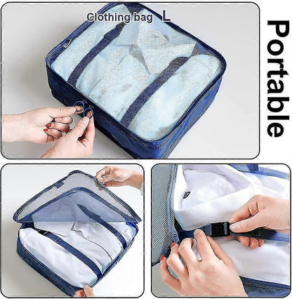 7pcs Clothes Packing Cubes Bag Set for Suitcase Storage and Organization