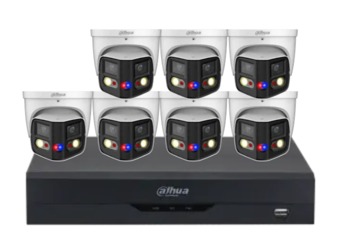 Dahua x8 8MP AI Full-Colour 180° TIOC Duo CCTV Kit with Dual-Lens WizSense Cameras, 8-Channel PoE NVR & HDD – DH-IPC-PDW3849-A180-AS-PV-ANZ-1
