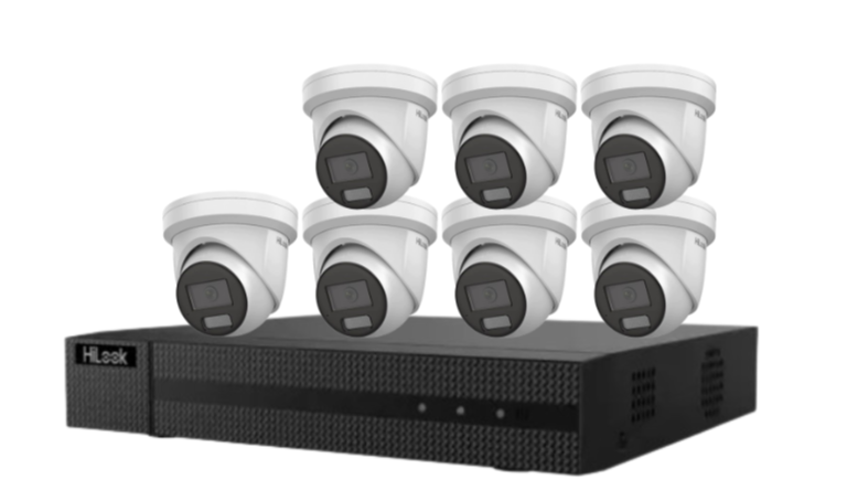 HiLook IPC-T282H-MU  (REPLACED BY T381H)  8MP AI Fixed Turret Network CCTV Camera 4K Kit – 8 Cameras + 8CH PoE NVR + HDD