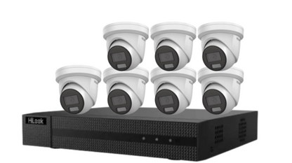 HiLook IPC-T282H-MU  (REPLACED BY T381H)  8MP AI Fixed Turret Network CCTV Camera 4K Kit – 8 Cameras + 8CH PoE NVR + HDD