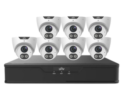 Uniview x8 8MP Tri-Guard CCTV Security Camera Kit with 8-Channel NVR, Smart AI Detection, Night Vision, and HDD / IPC3618SB-ADF28KMC-I0