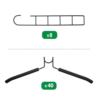 8 Sets Magic Clothes Hangers Detachable 5-in-1 Multilayer Carbon Steel Coat Hanger with Anti-Slip Foam Sleeves Space Saving for Wardrobe Closet Storage