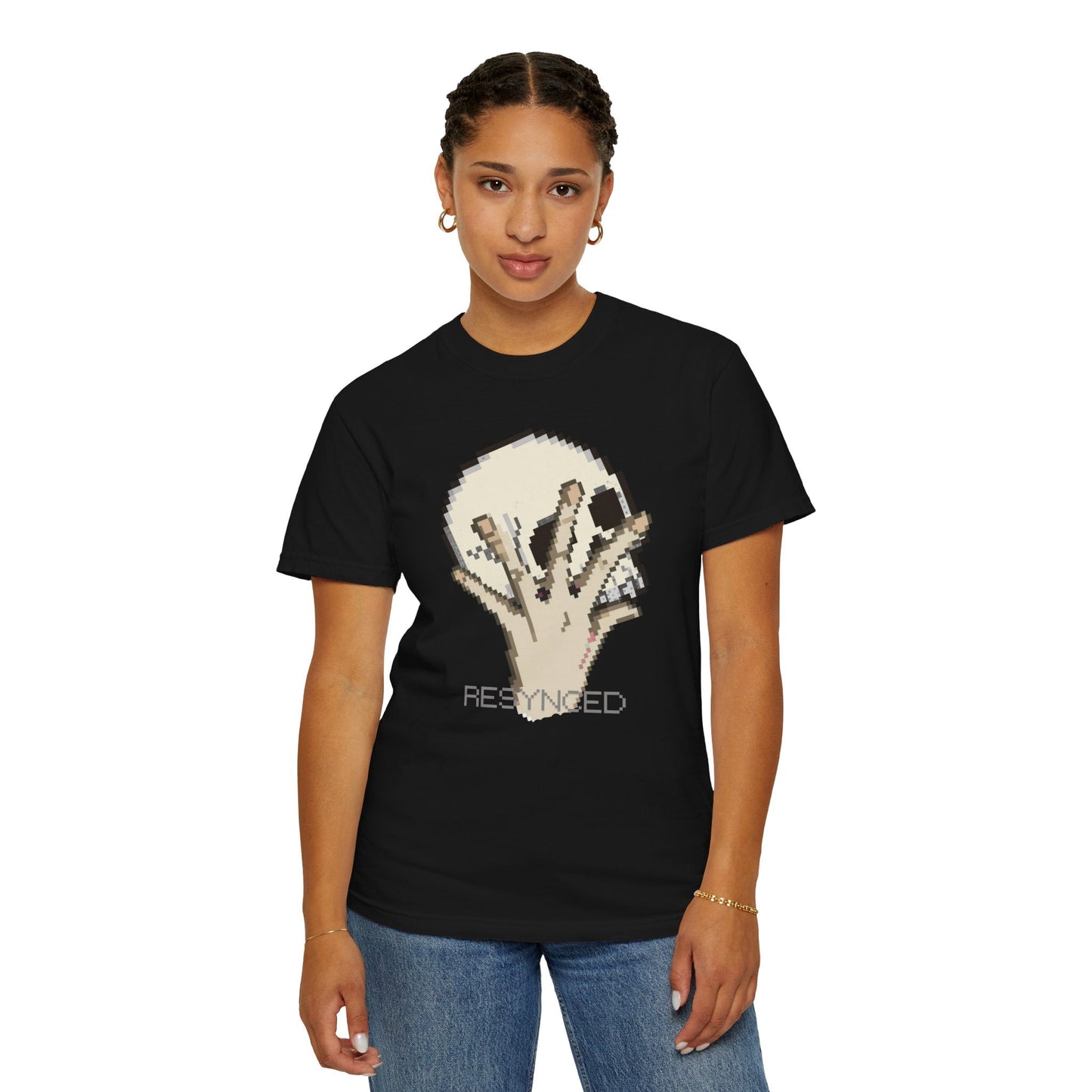 Pixel Hand Tee - Retro Glitch Skull Graphic T-Shirt | Designed by Aprasi