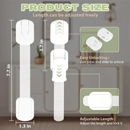 8-pack Child Safety Cabinet Locks, Child-proof Cabinet Locks with 3M Adhesive, No Drilling Required, Multipurpose Baby-proof Cabinet Locks For Drawers, Fridge, Cabinets, Toilet Seat and More
