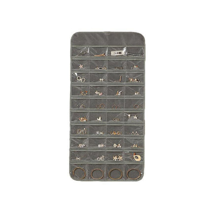 80 Pockets Jewelry Hanging Storage Organizer Holder Earring Display Pouch Bag - White