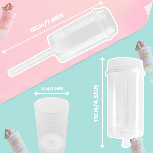 Clear plastic push-up cake pop shooter base with lid and stick, single container