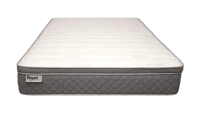 ROYALE Tencel mattress, grey base with centered brand label