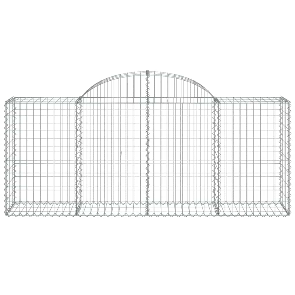 Galvanized arched gabion basket with curved top, wire mesh cage frame