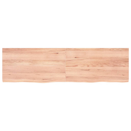 Light brown oak wall shelf board, flat front edge with visible wood grain