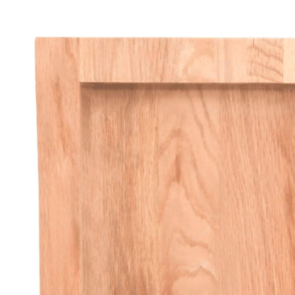 Oak wall shelf corner detail, smooth solid-wood surface with clean frame