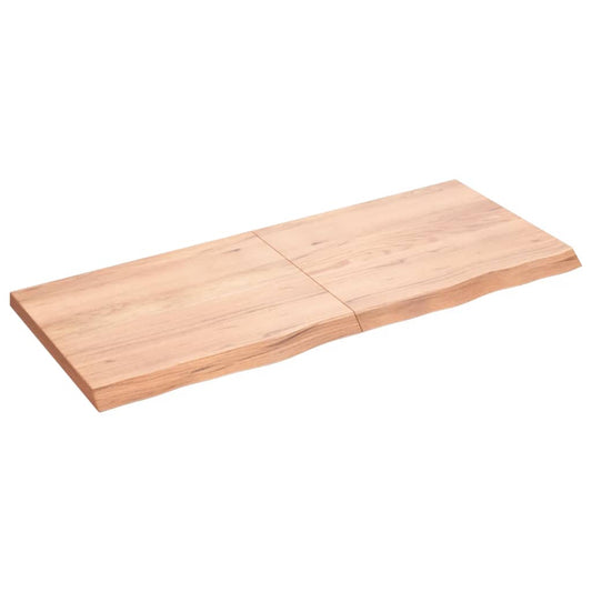 Light brown oak table top panel with central seam and tapered ends