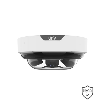Uniview IPC8645EA-ADZKM-I1 4 x 5MP MultiView Wise-ISP VF IR Dome Network Camera, 20MP Super Startlight IR 4-Directional Panoramic, Pro Series