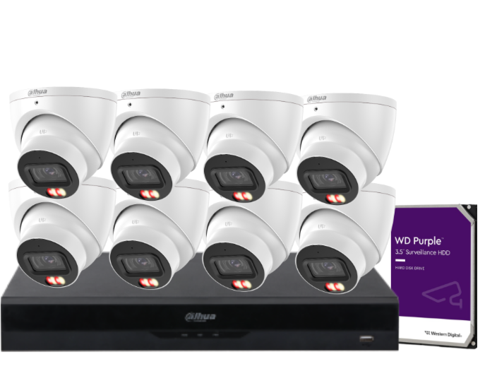 Dahua 8-Camera 6MP CCTV Kit with 8-Channel PoE AI NVR, IPC-HDW3667EM-S-IL-ANZ WizSense Network Cameras | Smart Surveillance for ANZ