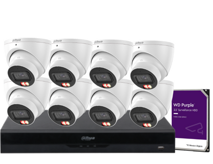 Dahua 8-Camera 6MP CCTV Kit with 8-Channel PoE AI NVR, IPC-HDW3667EM-S-IL-ANZ WizSense Network Cameras | Smart Surveillance for ANZ