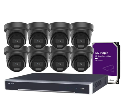 *NEW Hikvision 8-Channel CCTV Kit with 6MP ColorVu Smart Cameras, 8K NVR, Hybrid Light, Audio & Alarm – White/Black (DS-2CD2367G3-LIS2UY/SL-2)
