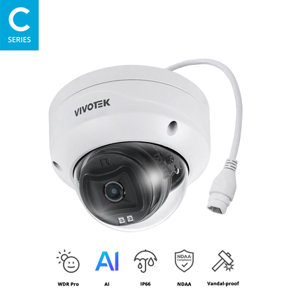 VIVOTEK FD9383-HV 5MP Fixed Dome Network Camera – Smart VCA, 30fps, WDR Pro, IP66/IK10, AI Analytics