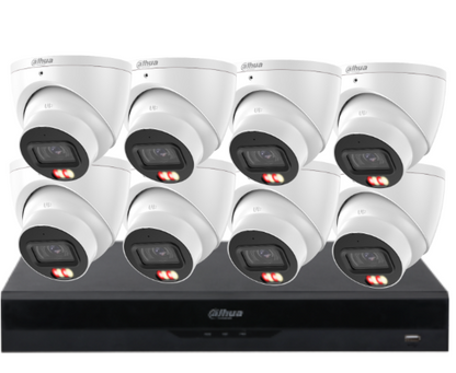Dahua 8-Camera 6MP CCTV Kit with 8-Channel PoE AI NVR, IPC-HDW3667EM-S-IL-ANZ WizSense Network Cameras | Smart Surveillance for ANZ