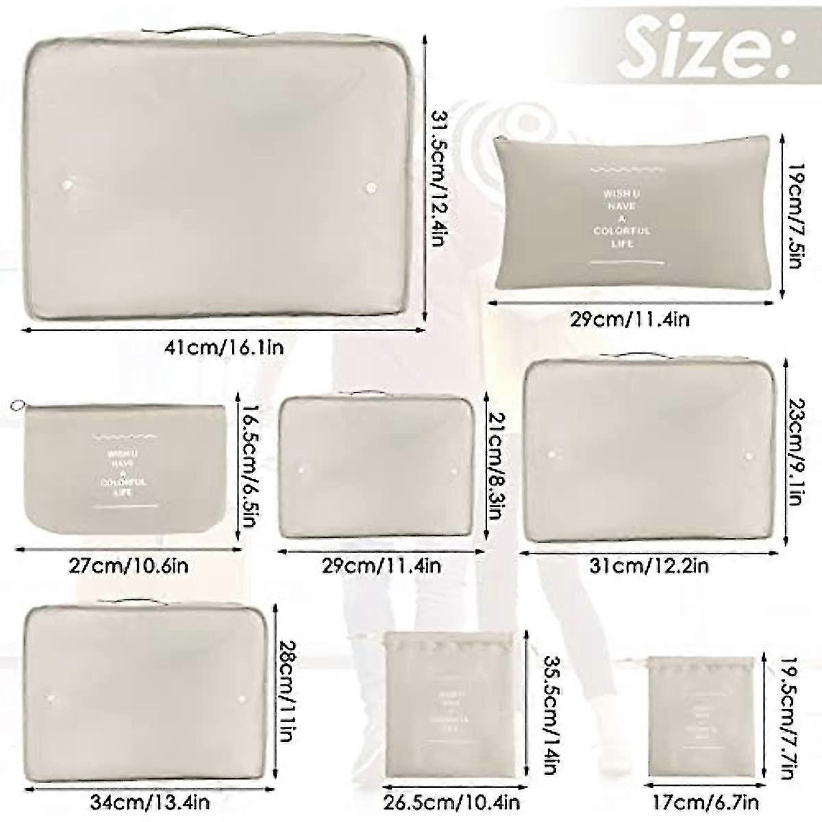 8pcs Packing Cubes for Suitcases Travel Compression Organizer for Clothes, Shoes & More