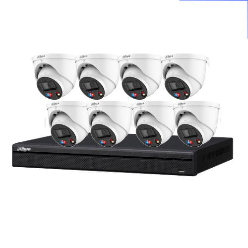 Dahua 8-Camera 8MP TIOC 3.0 Active Deterrence AI Kit with 8/16 Channel WizSense AI NVR System (DH-IPC-HDW3849H-AS-PV-S2)