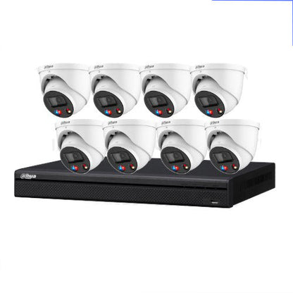 Dahua 8-Camera 8MP TIOC 3.0 Active Deterrence AI Kit with 8/16 Channel WizSense AI NVR System (DH-IPC-HDW3849H-AS-PV-S2)