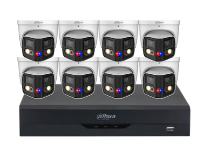 Dahua x8 8MP AI Full-Colour 180° TIOC Duo CCTV Kit with Dual-Lens WizSense Cameras, 8-Channel PoE NVR & HDD – DH-IPC-PDW3849-A180-AS-PV-ANZ-1