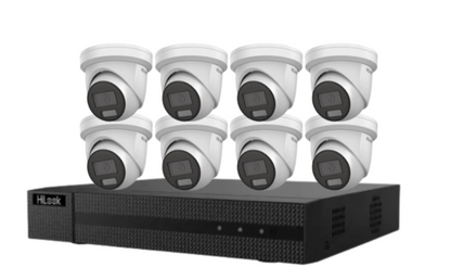 HiLook IPC-T282H-MU  (REPLACED BY T381H)  8MP AI Fixed Turret Network CCTV Camera 4K Kit – 8 Cameras + 8CH PoE NVR + HDD
