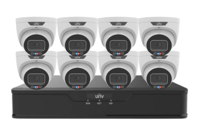 Uniview 8MP CCTV Kit – Up to x8 Cameras with 8-Channel NVR and HDD (8MP Triguard Series IPC3638SS-ADF28KMC-I )
