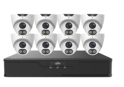 Uniview x8 8MP Tri-Guard CCTV Security Camera Kit with 8-Channel NVR, Smart AI Detection, Night Vision, and HDD / IPC3618SB-ADF28KMC-I0