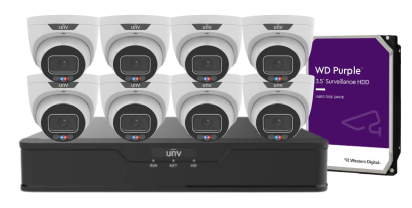 Uniview x8 6MP Triguard CCTV Kit with 8-Channel NVR and HDD IPC3636SS-ADF28KMC-I1