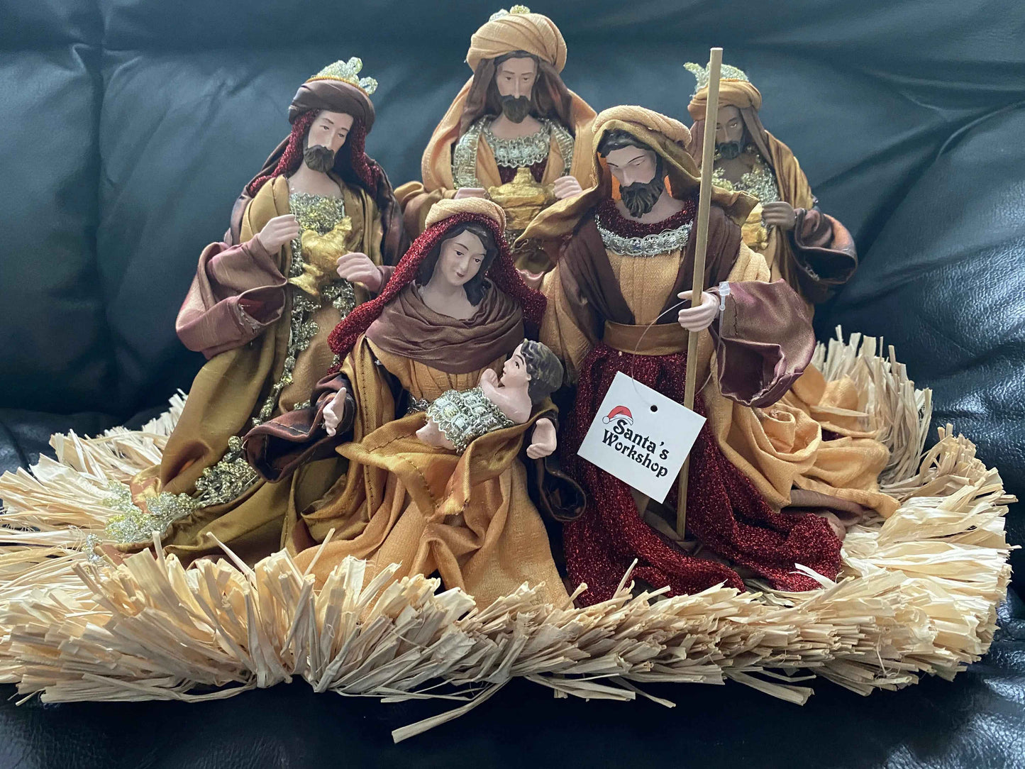 Handmade Christmas Nativity Set 25cm – Holy Family Manger Scene Figurines, Religious Christian Home Decor & Holiday Display