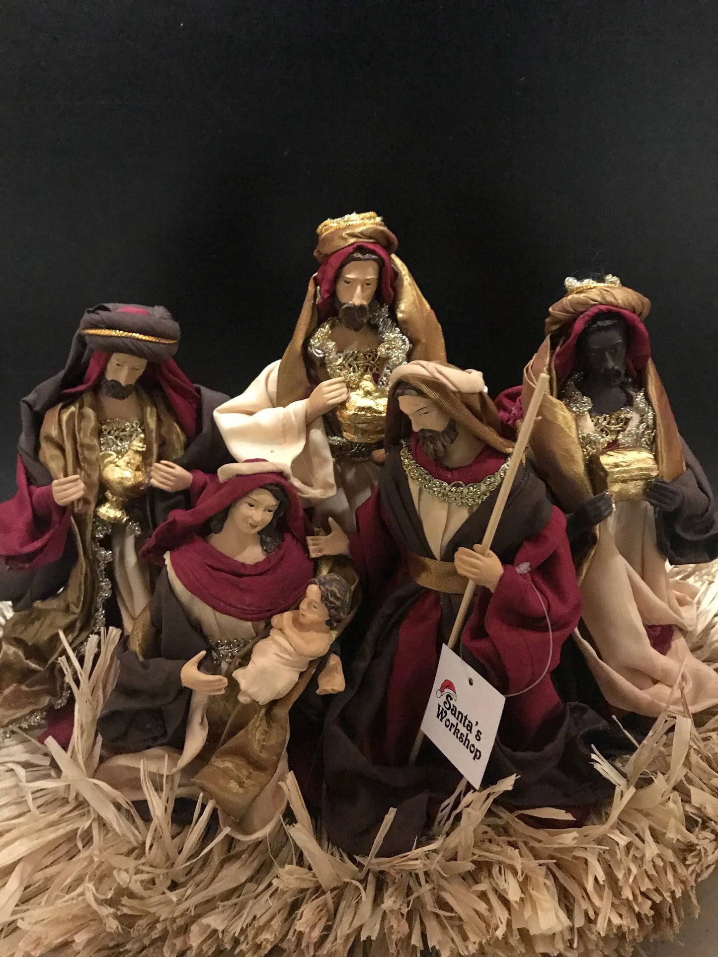 Handmade Christmas Nativity Set 25cm – Holy Family Manger Scene Figurines, Religious Christian Home Decor & Holiday Display