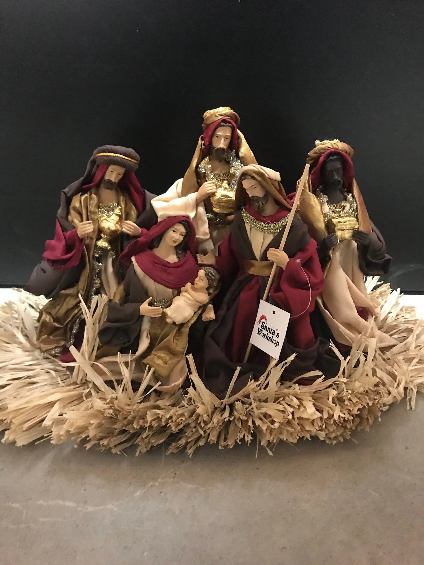 Handmade Christmas Nativity Set 25cm – Holy Family Manger Scene Figurines, Religious Christian Home Decor & Holiday Display