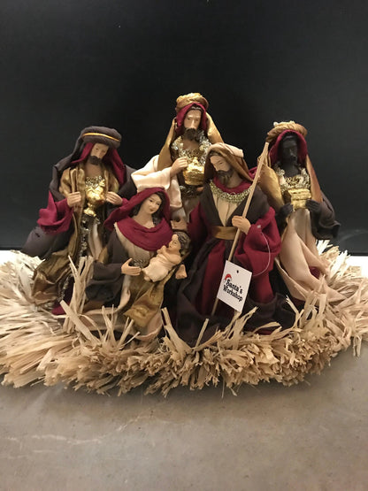 Handmade Christmas Nativity Set 25cm – Holy Family Manger Scene Figurines, Religious Christian Home Decor & Holiday Display